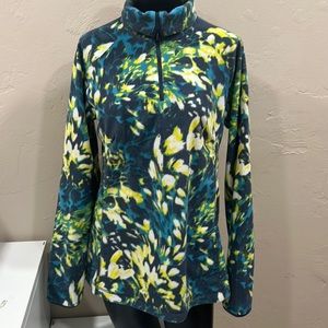 Columbia fleece quarter zip woman’s long sleeve floral pattern med sweatshirt
